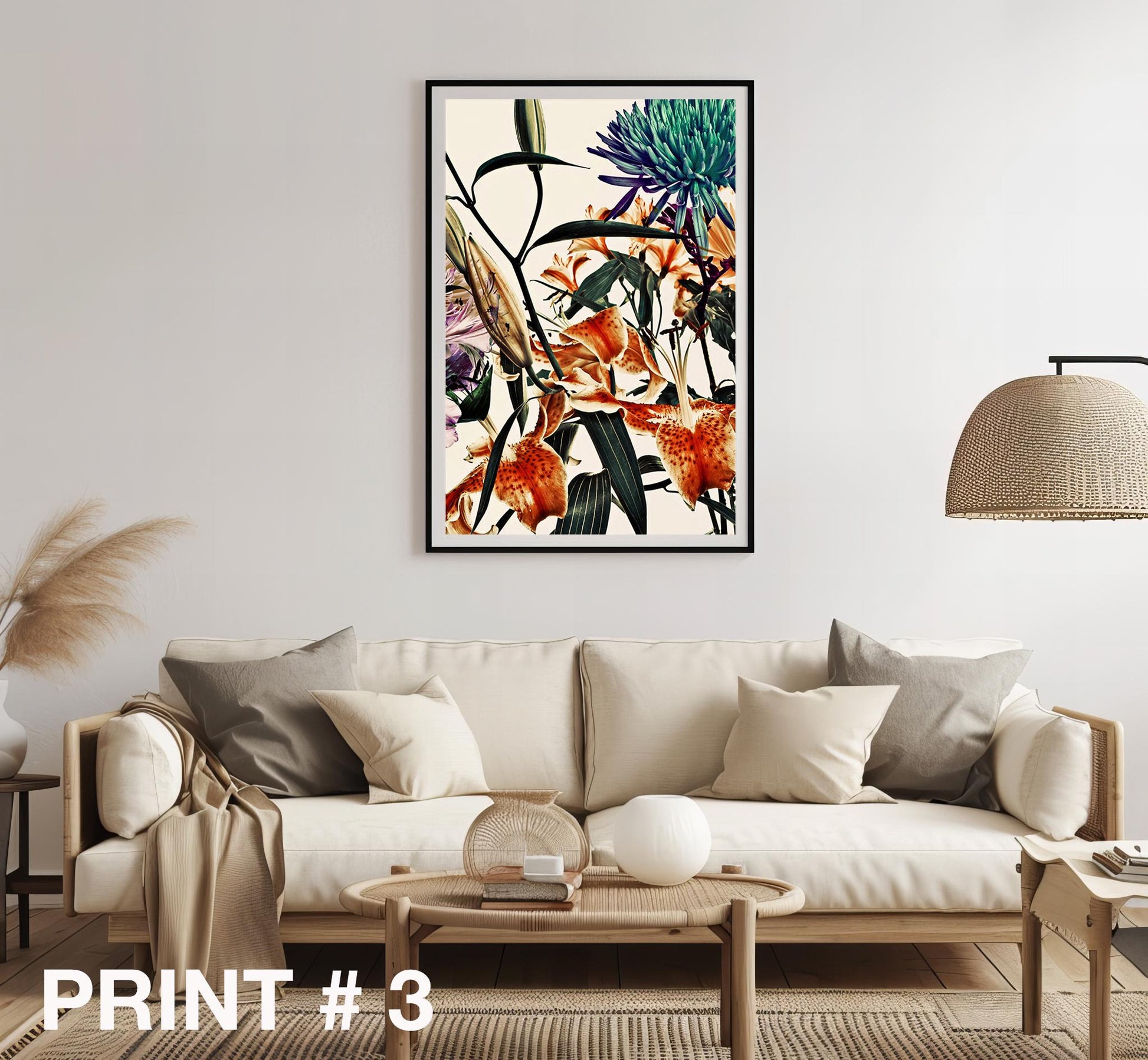 Minimalist Botanical Print Set of 3,Modern art for Living room, Minimalist Art poster, Boho Flower Wall Decor, Gift for girlfriend WF9263