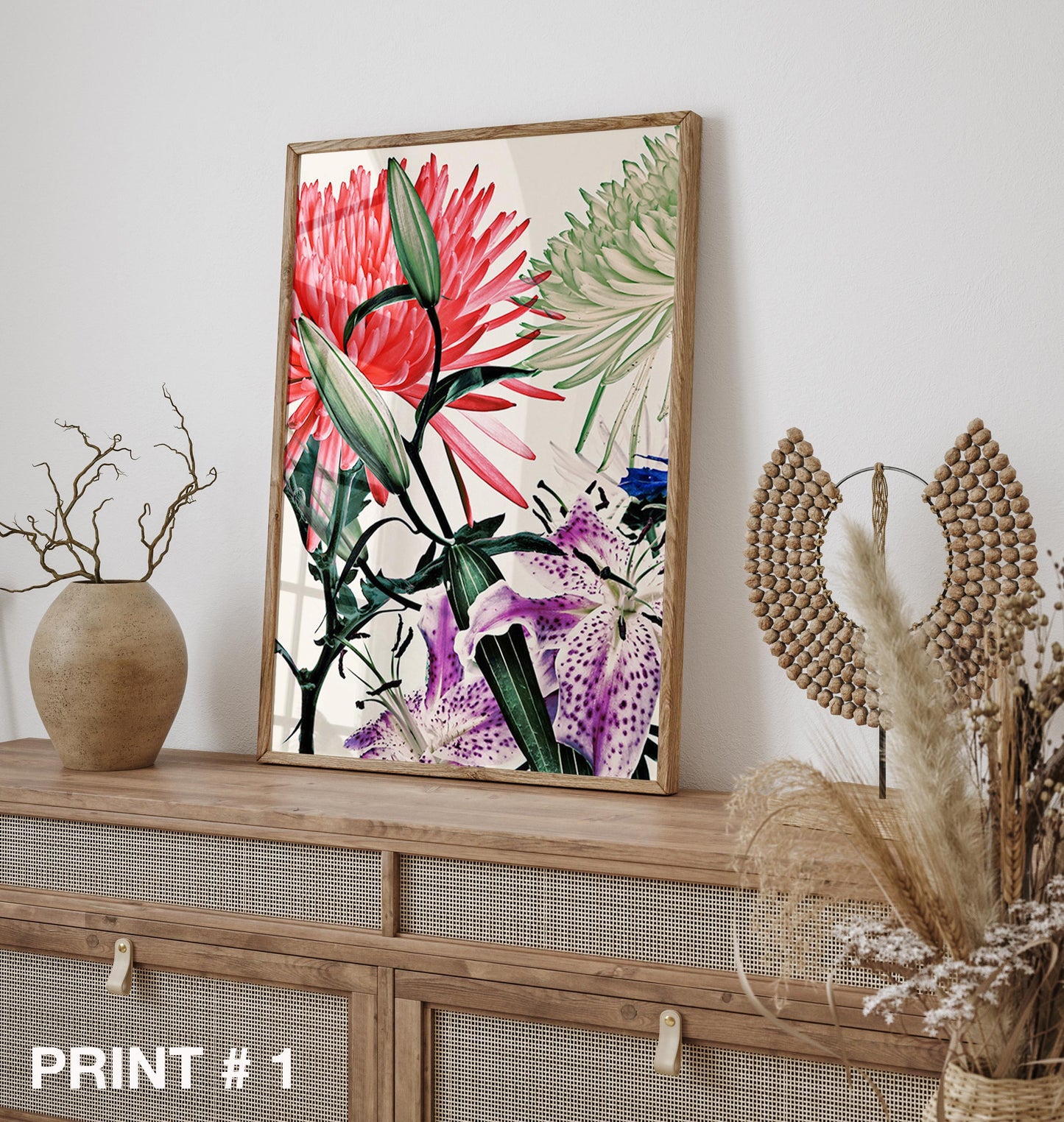 Minimalist Botanical Print Set of 3,Modern art for Living room, Minimalist Art poster, Boho Flower Wall Decor, Gift for girlfriend WF9263