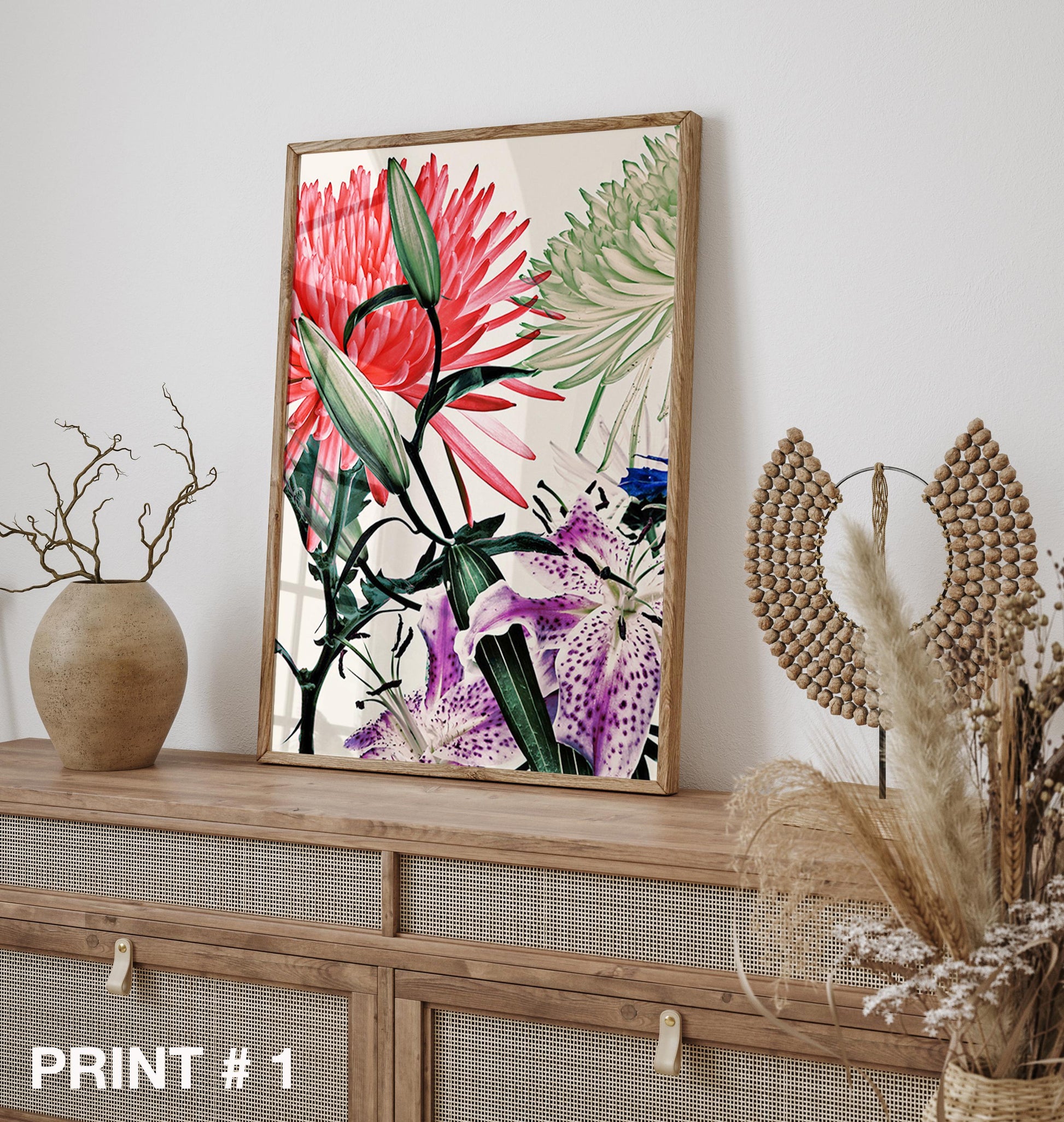 Minimalist Botanical Print Set of 3,Modern art for Living room, Minimalist Art poster, Boho Flower Wall Decor, Gift for girlfriend WF9263