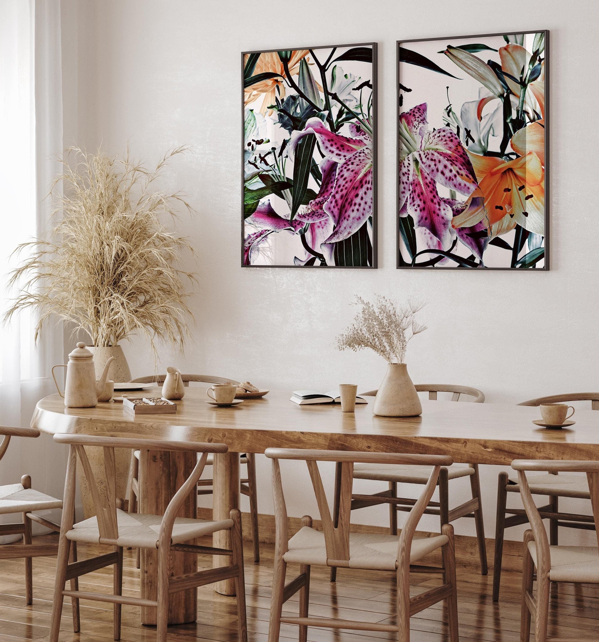 Watercolor Floral Wall Art, Pink Wall Art, Chic Wall Decor, Eclectic Botanical Print, Fine Art Photography, Art Deco, Above The Bed WF9161D