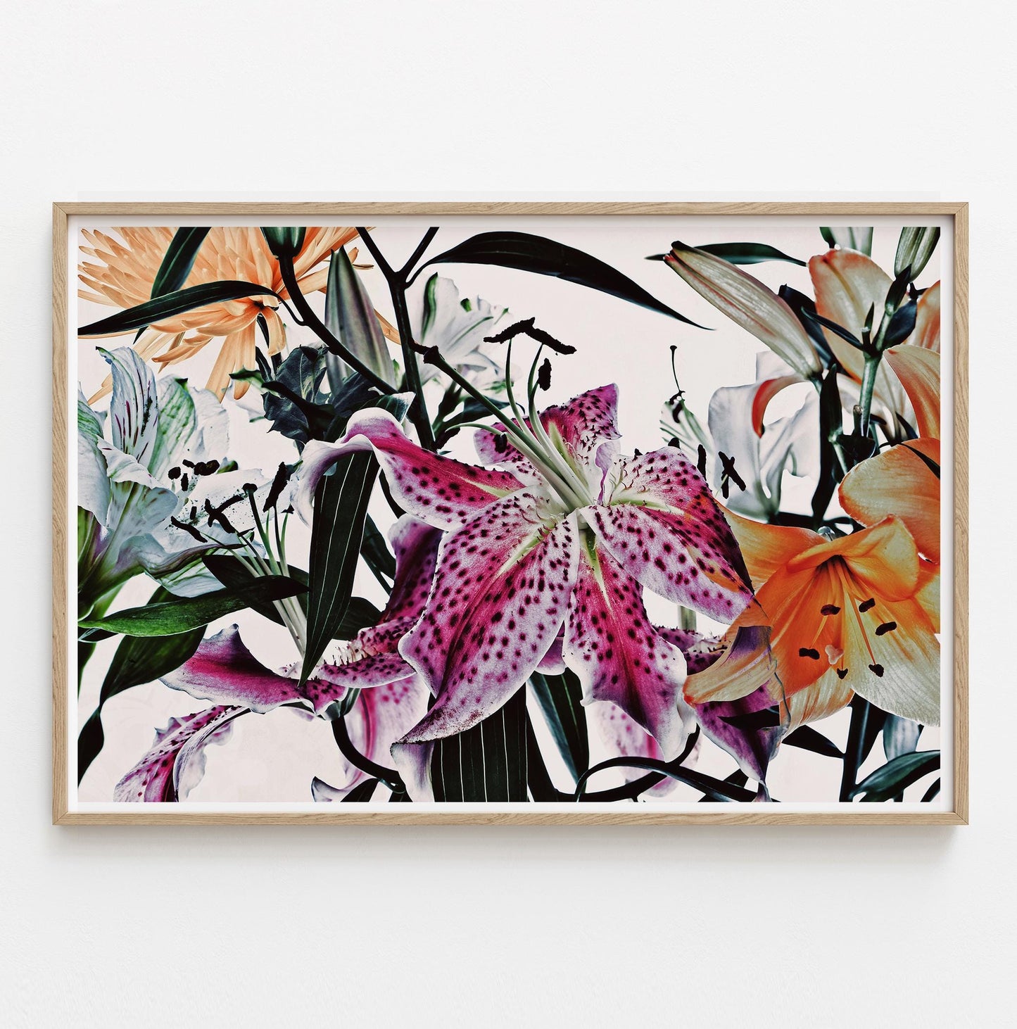 Boho Watercolor Flower Print, Wildflower Horizontal Painting, Pink Floral Print, Modern Flower Wall Art, Flower Photograph, Roses WF9161.23